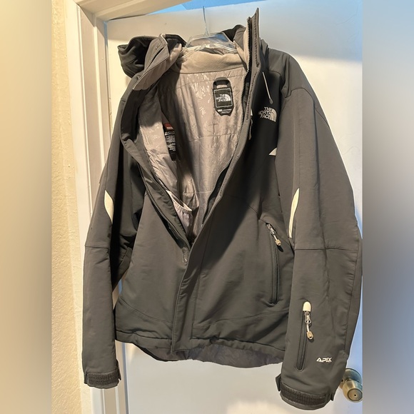 The North Face Dark Gray Hooded Apex Recco Avalanche Rescue System Ski Jacket XL - Picture 3 of 4